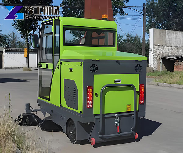 compact street sweeper operation