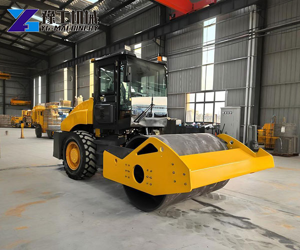 road roller working site
