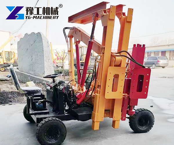 Compact guardrail pile driver for sale