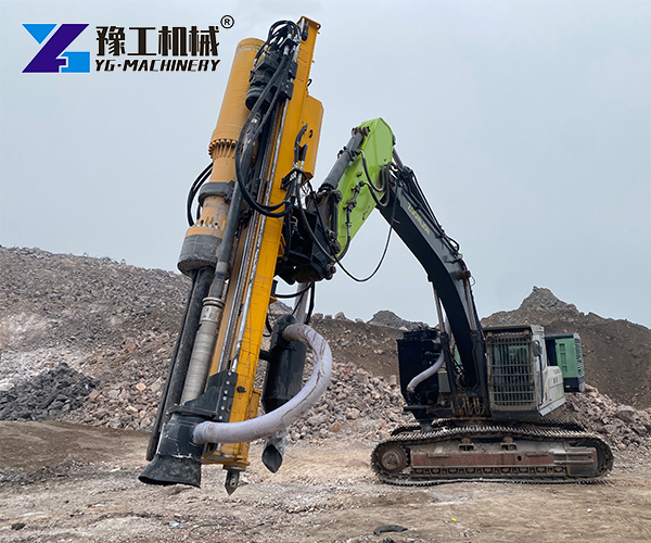 Drilling and Splitting Machine On Site