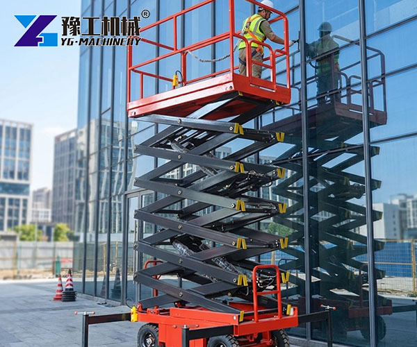 Electric scissor lift for building maintenance