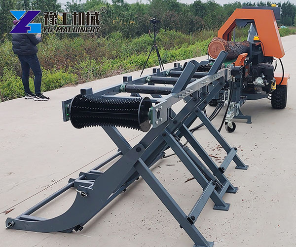 log splitter with conveyor